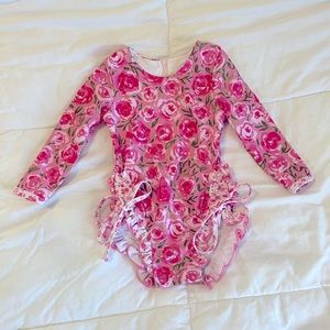 Sweet Honey 12 month Covered in Roses rash guard one piece swimsuit